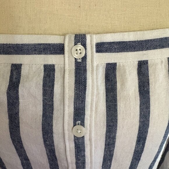 Derek Lam 10 Crosby Linen Striped Off Shoulder Top - Picture 3 of 6